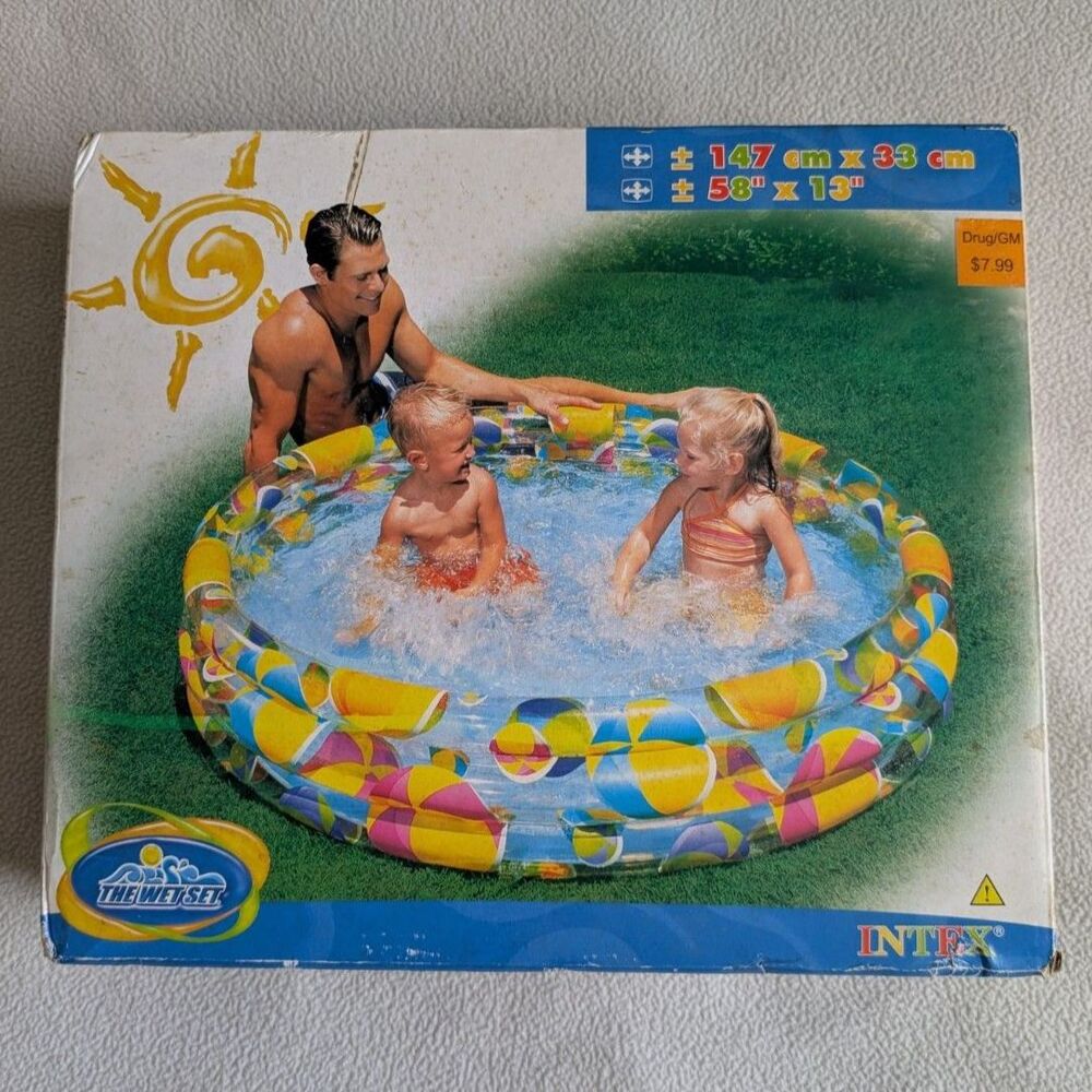 Vintage 2004 Intex The Wet Set Style #58439 Kiddie Three Ring Pool Inflatable